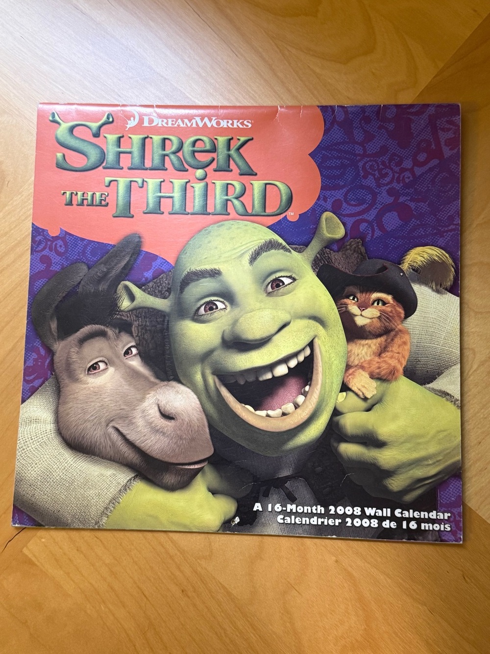 Shrek The Third by Dreamworks 16-Month 2008 Unused Wall Calendar